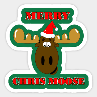 Merry Chris Moose Sticker